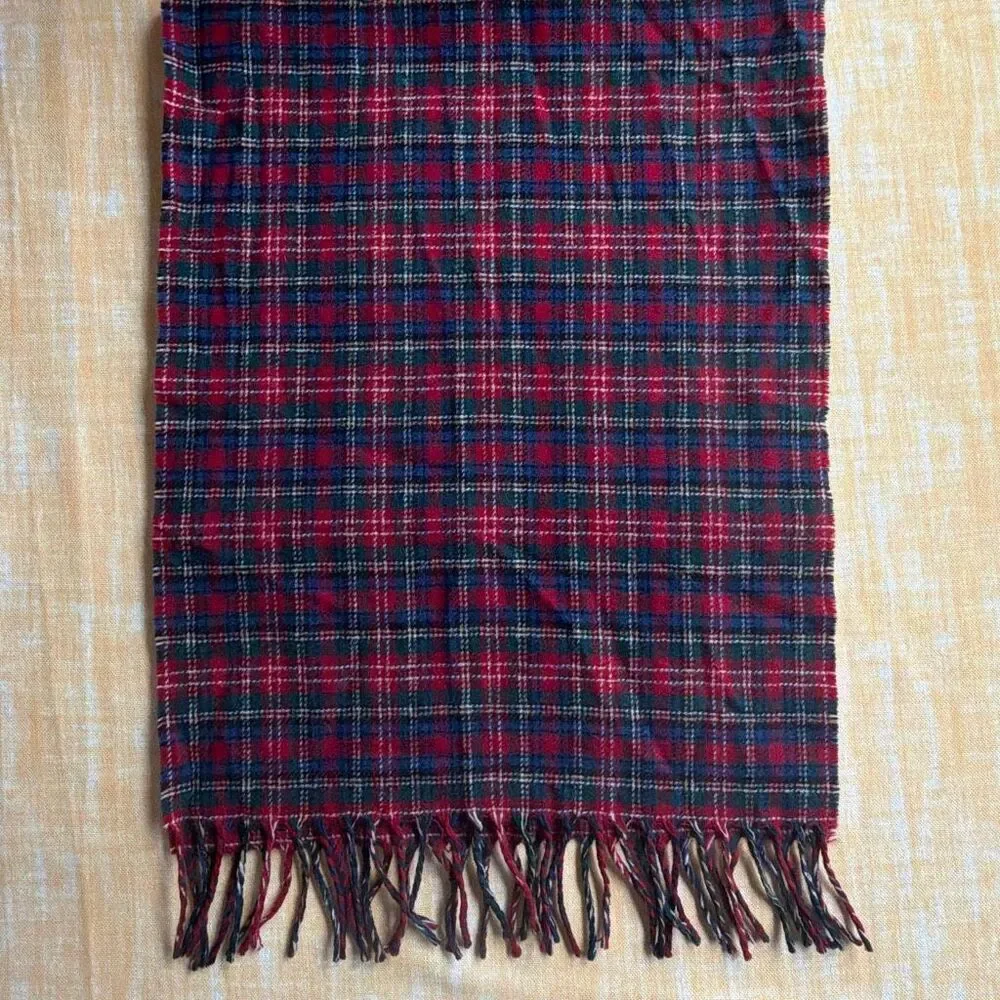 Pendleton Tartan Plaid Wool Scarf Fringe